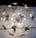 GOLD-LEAF BUTTERFLY MURANO GLASS  SPUTNIK  CHANDELIER - Image 2