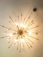 AMBER SPIKES MURANO GLASS  SPUTNIK OVAL CHANDELIER - Image 3