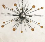 TRANSPARENT AND AMBER "STAR" MURANO GLASS OVAL SPUTNIK  CHANDELIER - Image 2