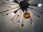 TRANSPARENT AND AMBER "STAR" MURANO GLASS OVAL SPUTNIK  CHANDELIER - Image 5