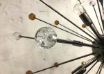 TRANSPARENT AND AMBER "STAR" MURANO GLASS OVAL SPUTNIK  CHANDELIER - Image 4