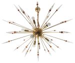AMBER SPIKES MURANO GLASS  SPUTNIK OVAL CHANDELIER