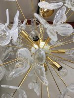 WHITE BUTTERFLY MURANO GLASS  SPUTNIK  WHITE CHANDELIER - Image 2