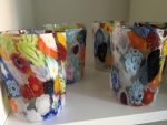 COLORFUL FLORAL MURRINE CRUMPLED MURANO GLASSES - Image 6