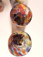 COLORFUL FLOREAL MURRINE AND GOLD-LEAF CRUMPLED MURANO GLASSES - Image 4