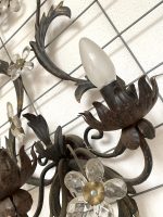BRUNITO AND RUSH Florentine Wrought Iron Wall Lamp With Floreal Crystals - Image 8