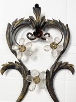 BRUNITO AND RUSH Florentine Wrought Iron Wall Lamp With Floreal Crystals - Image 6