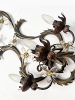 BRUNITO AND RUSH Florentine Wrought Iron Wall Lamp With Floreal Crystals - Image 5