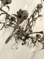 BROWN AND GOLD-LEAF CLAY FLORENTINE IRON CHANDELIER - Image 7