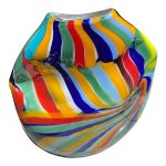 Contemporary Abstract Oval Vase in Murano Glass