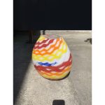 Contemporary Abstract Vase in Milky White Murano Glass Attributed With Colored Reeds - Image 2