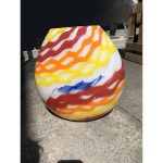 Contemporary Abstract Vase in Milky White Murano Glass Attributed With Colored Reeds - Image 3