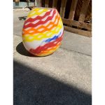 Contemporary Abstract Vase in Milky White Murano Glass Attributed With Colored Reeds - Image 7