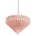 Vintage 1970s Pink "Quadriedro" Murano Glass Chandelier