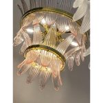 BELT PINK “PALMETTE” MURANO GLASS CHANDELIER - Image 4