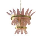 BELT PINK “PALMETTE” MURANO GLASS CHANDELIER - Image 5