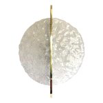 Wall Light in Transparent Murano Glass Disc and Brass Metal Frame