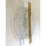 Wall Light in Transparent Murano Glass Disc and Brass Metal Frame - Image 10