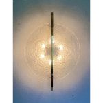 Wall Light in Transparent Murano Glass Disc and Brass Metal Frame - Image 3
