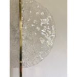 Wall Light in Transparent Murano Glass Disc and Brass Metal Frame - Image 7