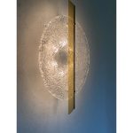 Wall Light in Transparent Murano Glass Disc and Brass Metal Frame - Image 8