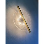 Wall Light in Transparent Murano Glass Disc and Brass Metal Frame - Image 9