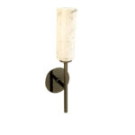 Contemporary Black Nickel Carrara Marble Wall Sconce