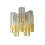 Vanished-Clear Amber "Tronchi" Murano Glass Wall Sconces