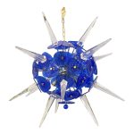 Blue Murano Style Glass Sputnik Gold Chandelier