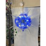 Impressive Blue Murano Glass Sputnik Gold Chandelier - Image 2