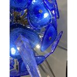 Impressive Blue Murano Glass Sputnik Gold Chandelier - Image 3