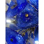 Impressive Blue Murano Glass Sputnik Gold Chandelier - Image 4