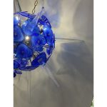 Impressive Blue Murano Glass Sputnik Gold Chandelier - Image 5