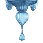 Venetian turquoise Blue Satin Murano Glass Chandelier - Image 2
