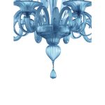 Venetian turquoise Blue Satin Murano Glass Chandelier - Image 3