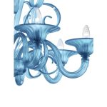 Venetian turquoise Blue Satin Murano Glass Chandelier - Image 4