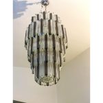 Huge "Quadriedro" Fumè and Clear Murano Glass Chandelier - Image 2
