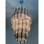 Huge "Quadriedro" Fumè and Clear Murano Glass Chandelier - Image 3