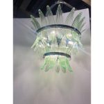 Green “Palmette” Murano Glass Belt Chandelier - Image 4