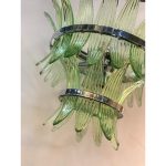 Green “Palmette” Murano Glass Belt Chandelier - Image 6
