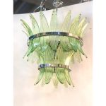 Green “Palmette” Murano Glass Belt Chandelier - Image 8