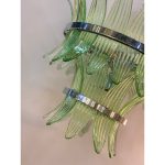 Green “Palmette” Murano Glass Belt Chandelier - Image 9