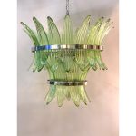 Green “Palmette” Murano Glass Belt Chandelier - Image 10
