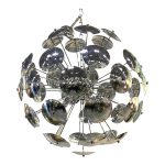Italian Hand-Made Brass chromed Cap Sputnik Chandelier