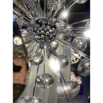 Italian Hand-Made Brass chromed Cap Sputnik Chandelier - Image 10