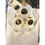 Venied-White “Alabastro" Murano Glass Sputnik gold Chandelier - Image 10