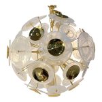 Contemporary Venied-White “Alabastro" Murano Style Glass Sputnik Chandelier