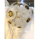 Venied-White “Alabastro" Murano Glass Sputnik gold Chandelier - Image 9