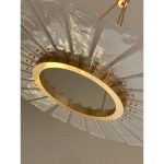 Venied-White "Marguerite" Murano Glass Gold Chandelier - Image 10