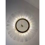 Venied-White "Marguerite" Murano Glass Gold Chandelier - Image 2